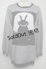 NieR Clothing / 転写プルオーバー  黒ｘグレー S-25-08-02-005-PU-TO-HR-ZS