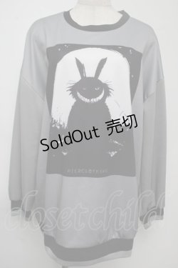 画像1: NieR Clothing / 転写プルオーバー  黒ｘグレー S-25-08-02-005-PU-TO-HR-ZS