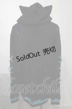 画像2: NieR Clothing / 袖レースアップシエルプルオーバー  黒ｘブルー S-25-08-02-045-PU-TO-HR-ZS