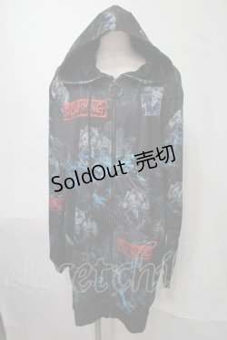 画像1: NieR Clothing / 転写パーカー  黒ｘ青 S-25-08-02-046-PU-TO-HR-ZS