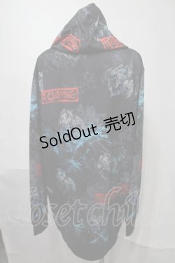 画像2: NieR Clothing / 転写パーカー  黒ｘ青 S-25-08-02-046-PU-TO-HR-ZS