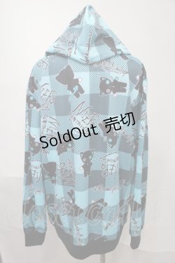 画像2: NieR Clothing / 転写パーカー  黒ｘブルー S-25-08-02-047-PU-TO-HR-ZS