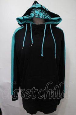 画像1: NieR Clothing / バイカラープルオーバー  黒ｘブルー S-25-08-02-048-PU-TO-HR-ZS