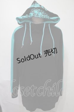 画像1: NieR Clothing / バイカラープルオーバー  黒ｘブルー S-25-08-02-048-PU-TO-HR-ZS