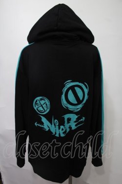 画像2: NieR Clothing / バイカラープルオーバー  黒ｘブルー S-25-08-02-048-PU-TO-HR-ZS