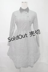 NieR Clothing / チェック裾レースワンピース  グレー S-25-08-02-049-PU-OP-HR-ZS