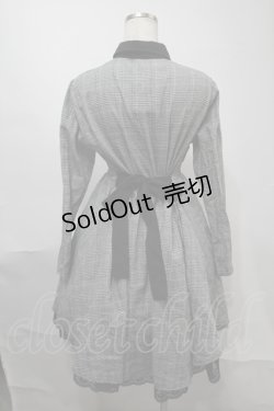 画像2: NieR Clothing / チェック裾レースワンピース  グレー S-25-08-02-049-PU-OP-HR-ZS