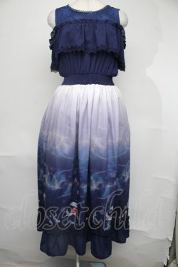 画像1: axes femme POETIQUE / リトル・マーメイド ワンピース  紺 S-25-08-04-046-AX-OP-AS-ZS