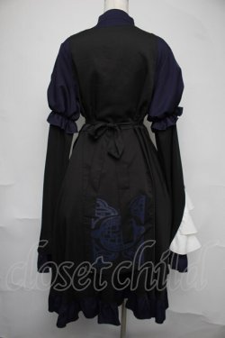 画像2: IRO+IRO / たっぷりフリルのキョンシーワンピース L-LL ネイビー S-25-08-04-049-LO-OP-SZ-ZS