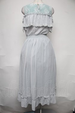 画像2: axes femme POETIQUE / シアーチェック肩あきワンピース  サックス S-25-08-04-052-AX-OP-AS-ZS