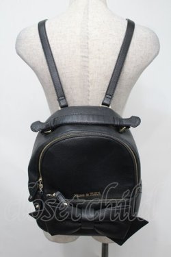 画像1: Maison de FLEUR / ソリッドリボンリュック  黒 S-25-08-04-005-LO-BG-HR-ZS