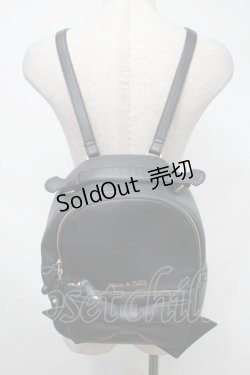 画像1: Maison de FLEUR / ソリッドリボンリュック  黒 S-25-08-04-005-LO-BG-HR-ZS