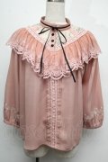 Rozen Kavalier / Vフリルブラウス  ピンク S-25-08-04-009-OO-BL-SZ-ZS