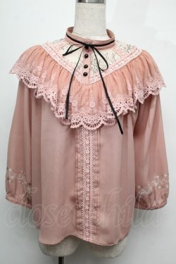 画像1: Rozen Kavalier / Vフリルブラウス  ピンク S-25-08-04-009-OO-BL-SZ-ZS