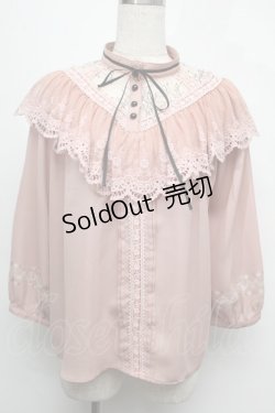 画像1: Rozen Kavalier / Vフリルブラウス  ピンク S-25-08-04-009-OO-BL-SZ-ZS