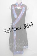Ozz oneste / 月光睡蓮ワンピース  黒Ｘ青Ｘボルドー S-25-08-04-014-OO-SK-SA-ZS