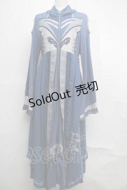 画像1: Ozz oneste / フロントZIPデザインロングカーディガン  ブルー S-25-08-04-018-OO-TO-AS-ZS