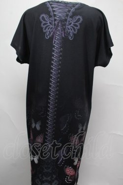 画像2: abilletage / Tシャツワンピース（バタフライ）  黒 S-25-08-04-023-GO-OP-HR-ZS