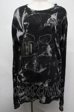 画像1: HN+DIE / タイダイスカルカットソー  黒 S-25-08-04-027-HN-TO-HR-ZS