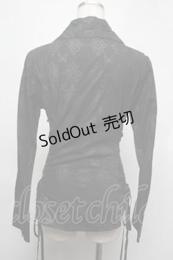 画像2: h.naoto Blood / サイドレースアッププリントブラウス  黒 S-25-08-04-028-HN-BL-AS-ZS