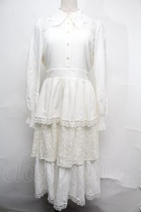 axes femme kawaii / レーシーロングワンピース  オフ S-25-08-04-031-AX-OP-AS-ZS