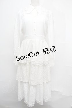 画像1: axes femme kawaii / レーシーロングワンピース  オフ S-25-08-04-031-AX-OP-AS-ZS