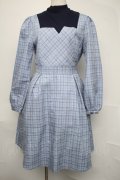 axes femme POETIQUE / リブカットレイヤード風ワンピース  サックス S-25-08-04-044-AX-TO-HR-ZS
