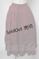 PINK HOUSE / 裾ティアードピコフリルスカート  ワイン S-25-08-05-053-LO-SK-HR-ZS