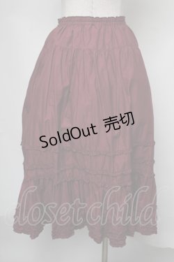 画像2: PINK HOUSE / 裾ティアードピコフリルスカート  ワイン S-25-08-05-053-LO-SK-HR-ZS