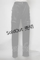NieR Clothing / サイド編み上げサテンパンツ  黒 S-25-08-05-062-PU-PA-HR-ZS