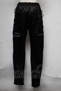 画像2: NieR Clothing / サイド編み上げサテンパンツ  黒 S-25-08-05-062-PU-PA-HR-ZS