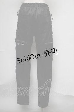 画像2: NieR Clothing / サイド編み上げサテンパンツ  黒 S-25-08-05-062-PU-PA-HR-ZS