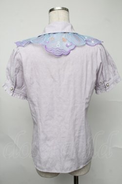 画像2: Blue rouge / 海デザイン半袖ブラウス  ラベンダー S-25-08-05-007-CA-BL-HR-ZS