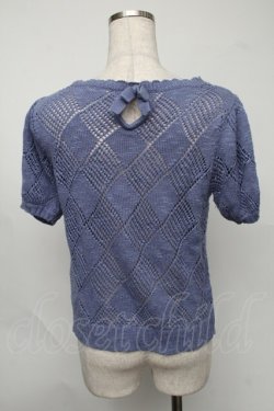 画像2: axes femme / リボンｘパールサマーニット  ブルー S-25-08-05-009-AX-TO-HR-ZS