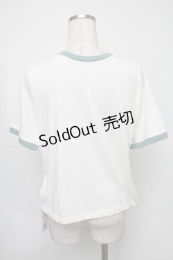 画像2: axes femme / チョコミントプリントTシャツ  白ｘグリーン S-25-08-05-001-AX-TO-HR-ZS