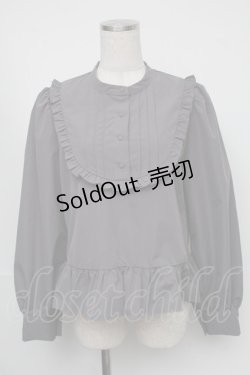 画像1: FLC / 皆方由衣コラボペプラムブラウス  グレー S-25-08-05-010-LO-BL-HR-ZS