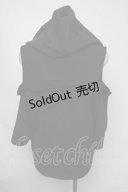 画像2: KRY CLOTHING / 肩あき半袖パーカー  黒 S-25-08-05-016-EL-TO-AS-ZS