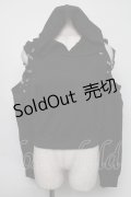 NieR Clothing / レースアップショートプルオーバー  黒 S-25-08-05-023-PU-TO-HR-ZS