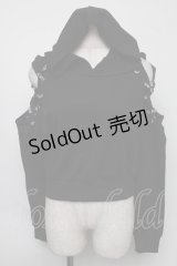 NieR Clothing / レースアップショートプルオーバー  黒 S-25-08-05-023-PU-TO-HR-ZS