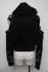 画像2: NieR Clothing / レースアップショートプルオーバー  黒 S-25-08-05-023-PU-TO-HR-ZS (2)