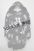 NieR Clothing / 転写パーカー  黒ｘ白 S-25-08-05-024-PU-TO-HR-ZS