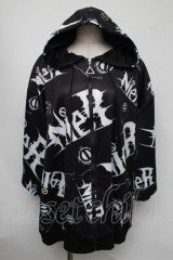 NieR Clothing / 転写パーカー  黒ｘ白 S-25-08-05-024-PU-TO-HR-ZS