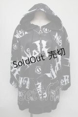 NieR Clothing / 転写パーカー  黒ｘ白 S-25-08-05-024-PU-TO-HR-ZS