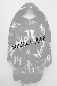 NieR Clothing / 転写パーカー  黒ｘ白 S-25-08-05-024-PU-TO-HR-ZS