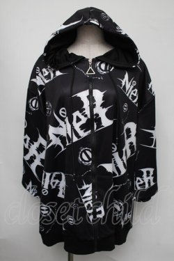 画像1: NieR Clothing / 転写パーカー  黒ｘ白 S-25-08-05-024-PU-TO-HR-ZS