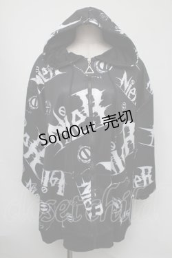 画像1: NieR Clothing / 転写パーカー  黒ｘ白 S-25-08-05-024-PU-TO-HR-ZS