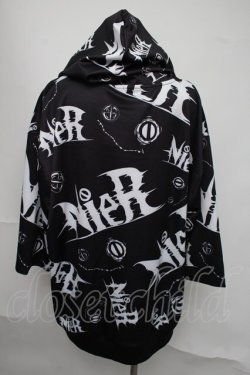 画像2: NieR Clothing / 転写パーカー  黒ｘ白 S-25-08-05-024-PU-TO-HR-ZS