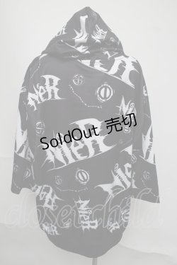 画像2: NieR Clothing / 転写パーカー  黒ｘ白 S-25-08-05-024-PU-TO-HR-ZS