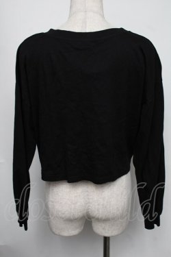 画像2: NieR Clothing / 刺繍ショートトップス  黒ｘ白 S-25-08-05-025-PU-TO-HR-ZS