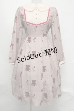 画像1: axes femme kawaii / プレゼントベアーワンピース  ベージュ S-25-08-05-027-AX-OP-AS-ZS
